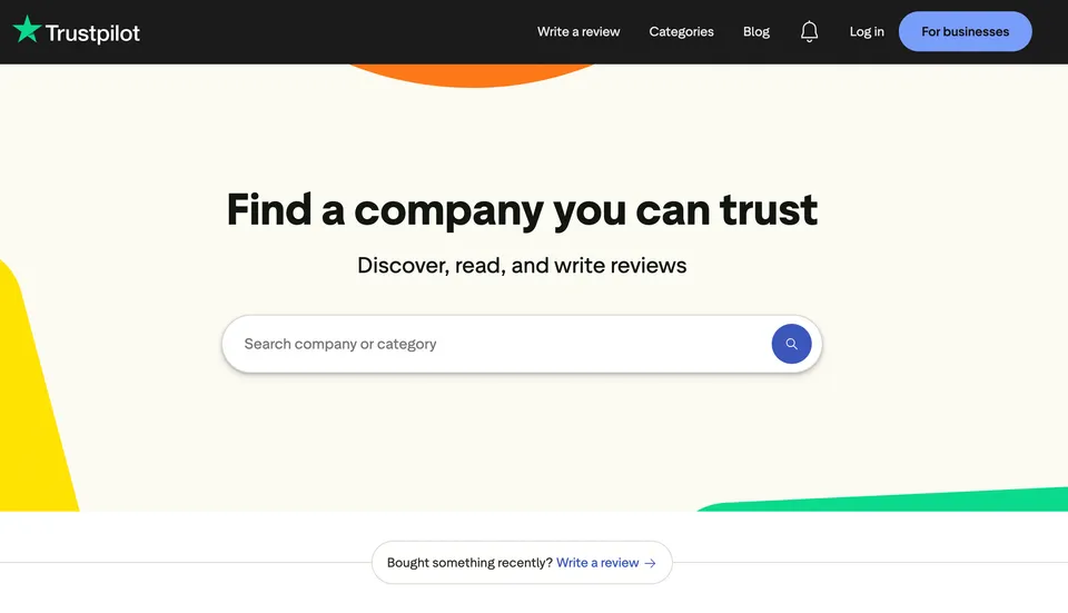 Trustpilot website homepage screenshot for the Trustpilot review removal guide