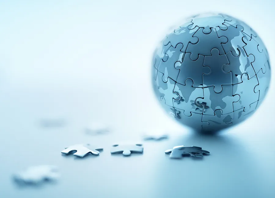 Puzzle-piece globe, representing the pieces of a Wikipedia-ready profile