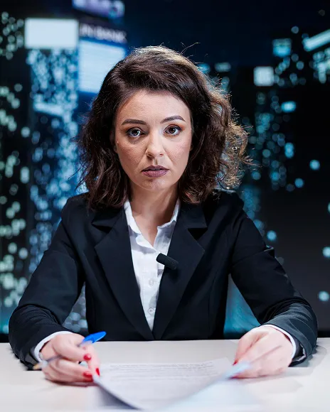 Woman at a desk in a dark office, representing an executive impersonation case
