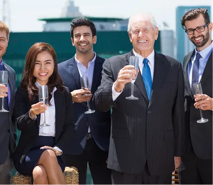 Group of business leaders at a networking event