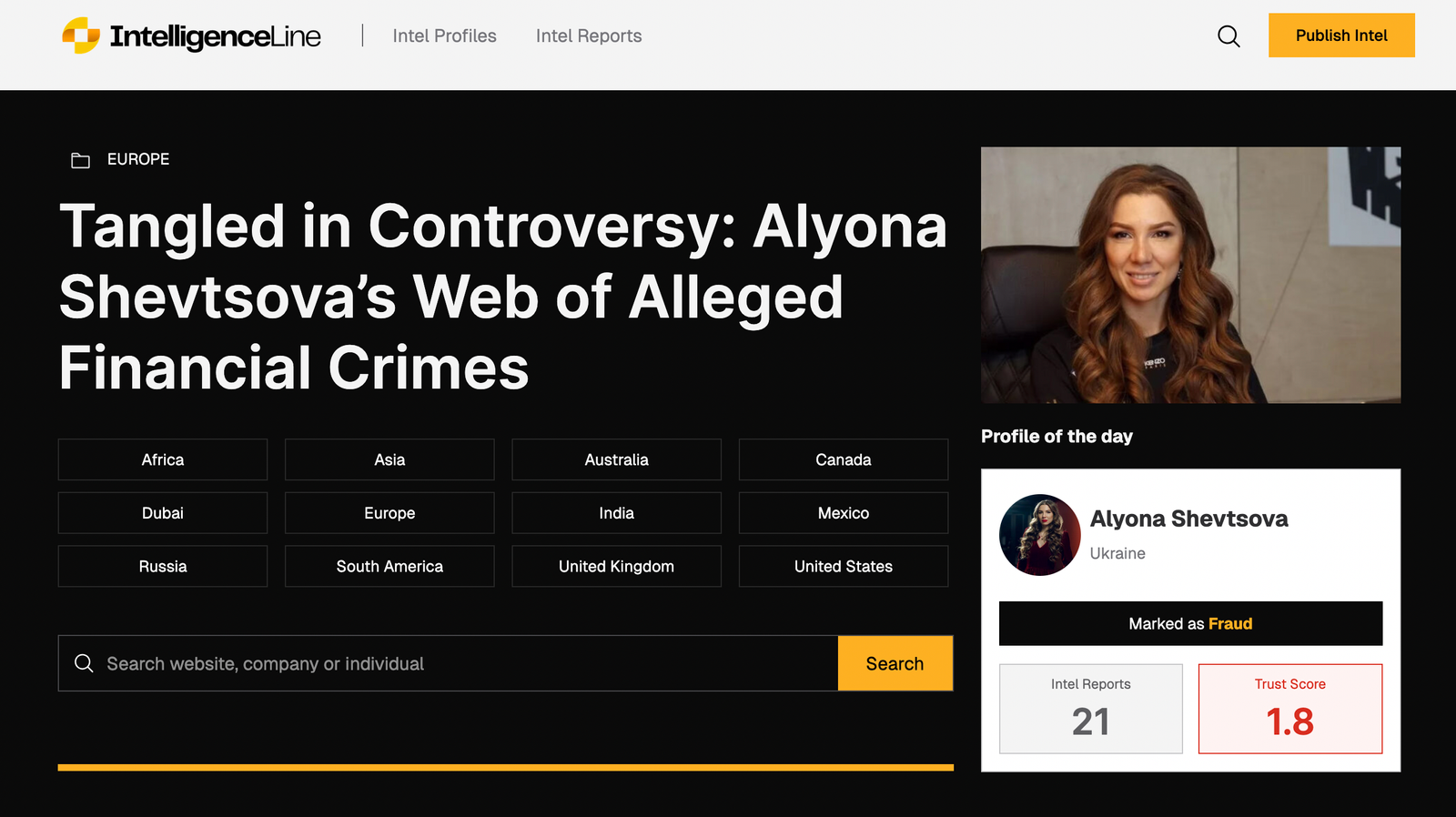 Remove Negative Content and Post from IntelligenceLine.com